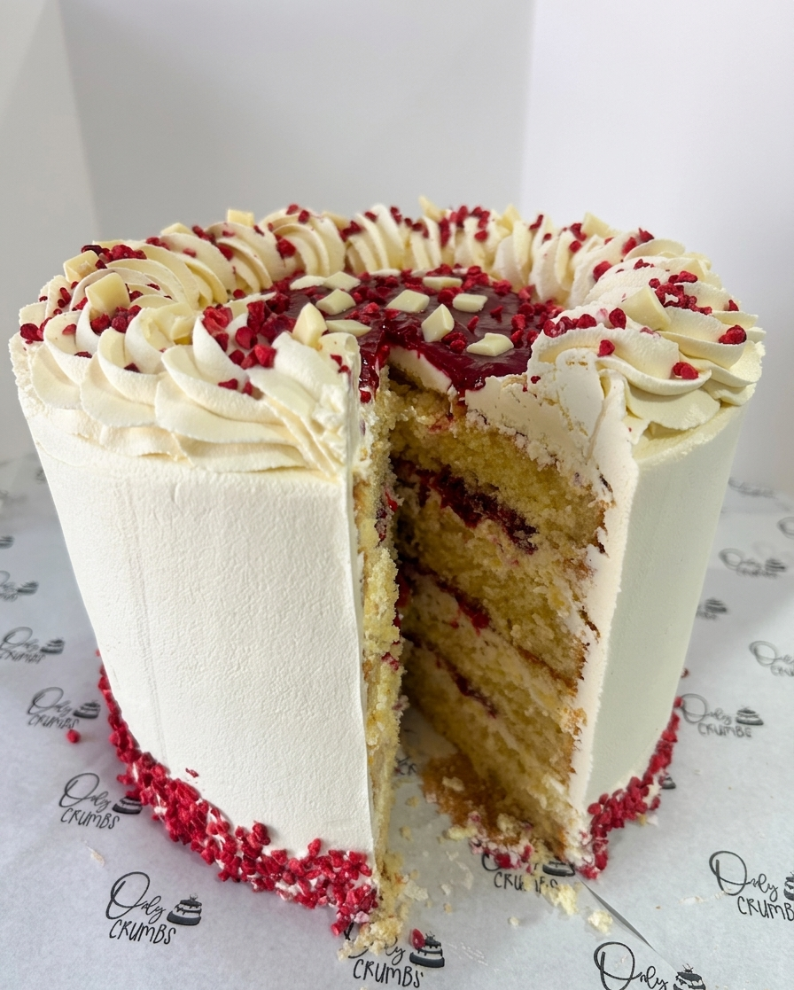 Raspberry and  White Chocolate Cake